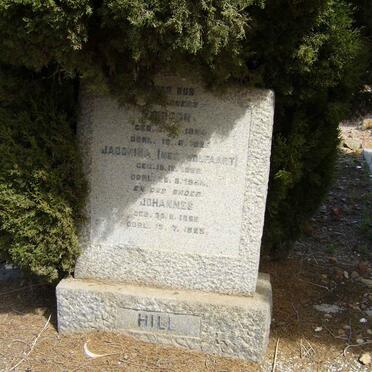 HILL Gideon 1854-1925 &amp; Jacomina WOLFAART 1866-1944 :: HILL Johannes 1896-1925