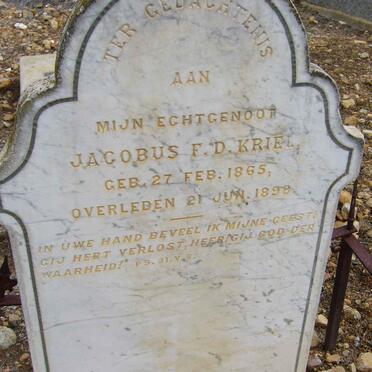 KRIEL Jacobus F.D. 1865-1898