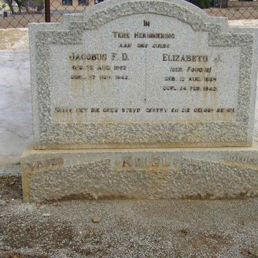 KRIEL Jacobus F.D. 1862-1942 &amp; Elizabeth FOUCHE 1869-1942