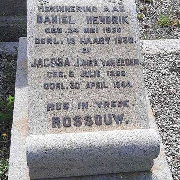 ROSSOUW Daniel Hendrik 1859-1936 &amp; Jacoba J. VAN EEDEN 1868-1944