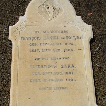 TOIT Francois Daniel, du 1875-1894 :: DU TOIT Elizabeth Sara 1881-1901