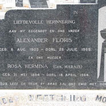 NEETHLING Alexander Floris 1902-1955 &amp; Rosa Hermina MARAIS 1894-1964