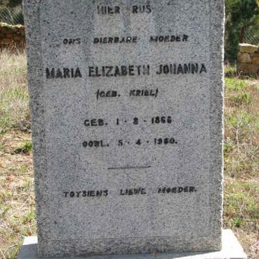 KOCK Maria Elizabeth, de nee KRIEL 1866-1960