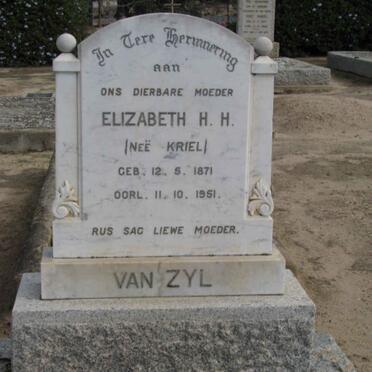 ZYL Elizabeth H.H., van nee KRIEL 1871-1951