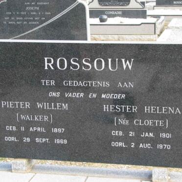 ROSSOUW Pieter Willem 1897-1969 &amp; Hester Helena CLOETE 1901-1970