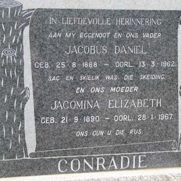 CONRADIE Jacobus Daniel 1888-1962 &amp; Jacomina Elizabeth 1890-1967