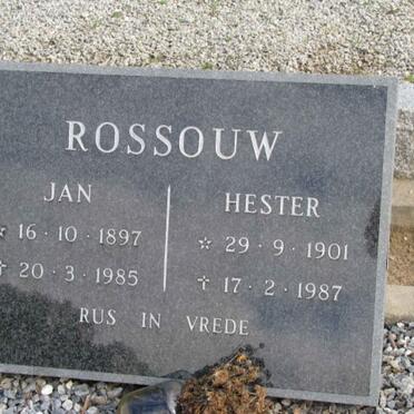 ROSSOUW Jan 1897-1985 &amp; Hester 1901-1987