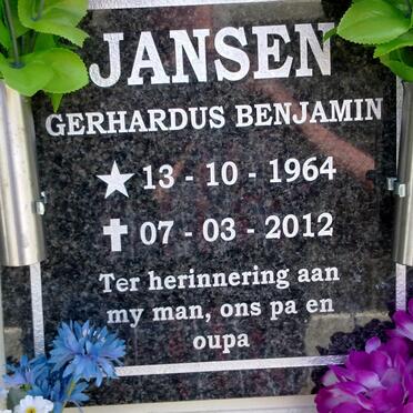 JANSEN Gerhardus Benjamin 1964-2012