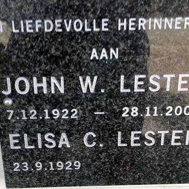 LESTER John W. 1922-2009 &amp; Elisa C. 1929-