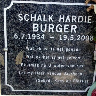 BURGER Schalk Hardie 1934-2008