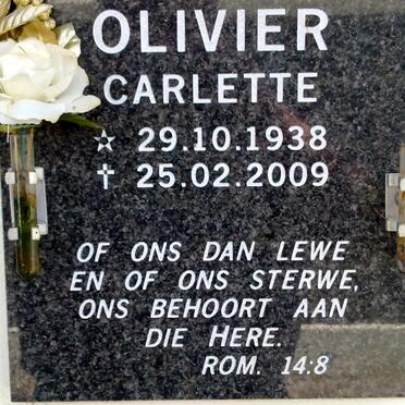 OLIVIER Carlette 1938-2009
