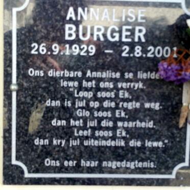 BURGER Annalise 1929-2001