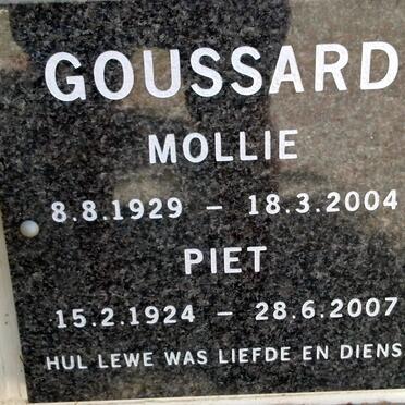 GOUSSARD Piet 1924-2007 &amp; Mollie 1929-2004