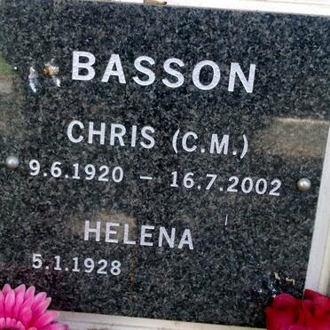 BASSON C.M. 1920-2002 &amp;  Helena 1928-