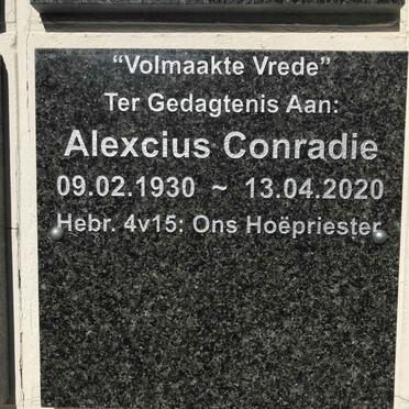 CONRADIE Alexcius 1930-2020
