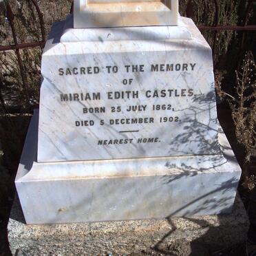 CASTLES Miriam Edith 1862-1902