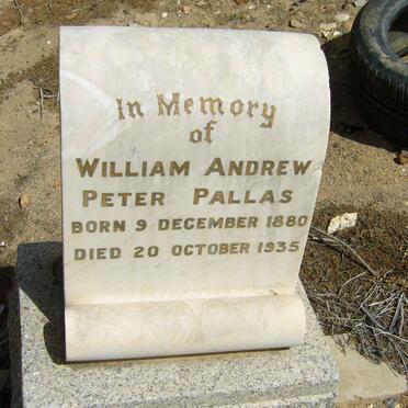 PALLAS William Andrew Peter 1880-1935