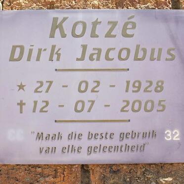 KOTZE Dirk Jacobus 1928-2005