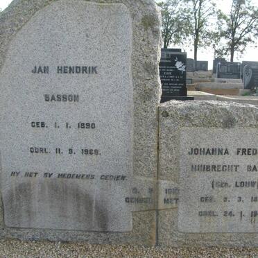BASSON Jan Hendrik 1890-1969 &amp; Johanna Frederika Huibrecht LOUW 1880-1948