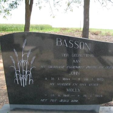 BASSON John 1894-1973 &amp; Molly 1901-1974