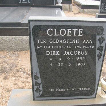 CLOETE Dirk Jacobus 1896-1983