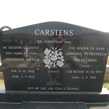 CARSTENS Johannes Willem 1902-1974 &amp; Adriana Petronella Wilhelmina 1905-1983