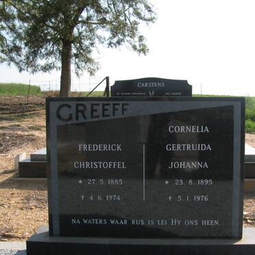 GREEFF Frederick Christoffel 1885-1974 &amp; Cornelia Gertruida Johanna 1895-1976