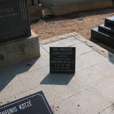 PREEZ H.H.J., du nee KOTZE 1923-2002