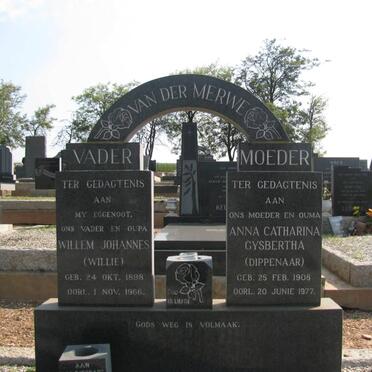 MERWE Willem Johannes, van der 1898-1966 &amp; Anna Catharina Gysbertha DIPPENAAR 1908-1977
