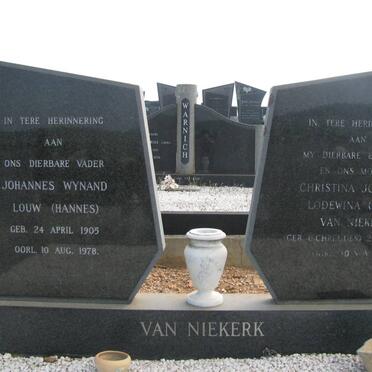 NIEKERK Johannes Wynand Louw, van 1905-1978 &amp; Christina Johanna Lodewina SCHREUDER 1908-1976