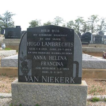NIEKERK Hugo Lambrechts, van 1901-1964 &amp; Anna Helena Francina MYBURGH 1903-1977