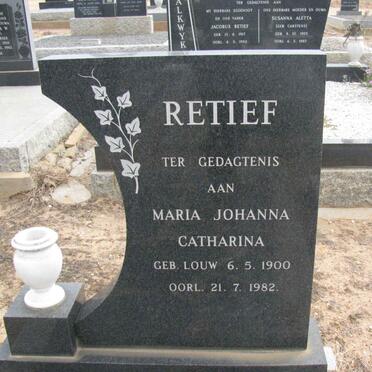 RETIEF Maria Johanna Catharina nee LOUW 1900-1982