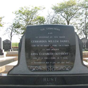 RUST Gerhardus Willem Daniel 1908-1968 &amp; Anna Elizabeth KITSHOFF 1911-1996