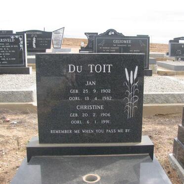 TOIT Jan, du 1902-1982 &amp; Christine 1906-1991