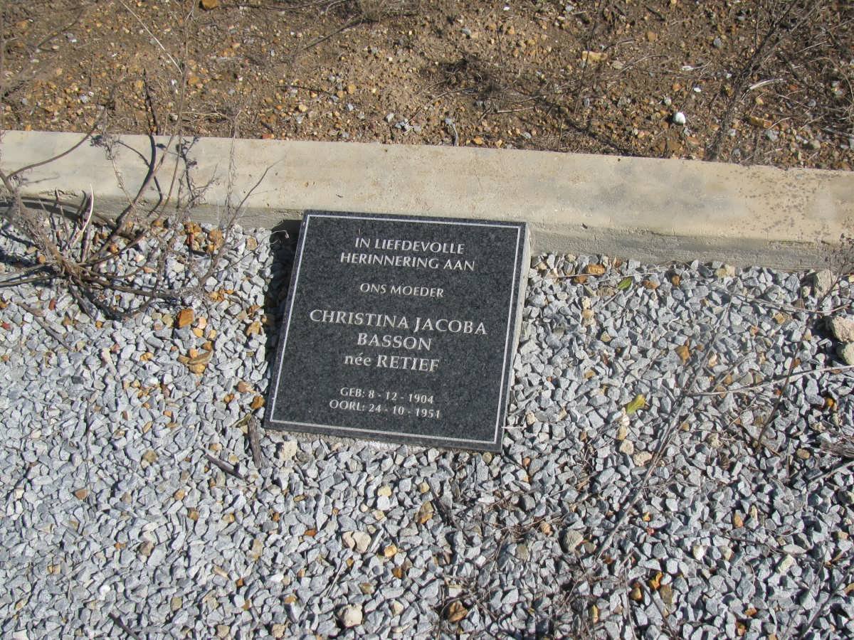 BASSON Christina Jacoba nee RETIEF 1904-1951