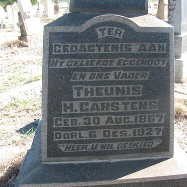 CARSTENS Theunis H. 1867-1927 &amp; Martha Elizabeth 1881-1951 