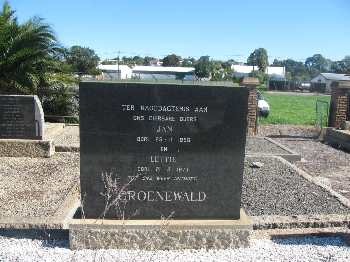 GROENEWALD, Jan -1956 &amp; Lettie -1973