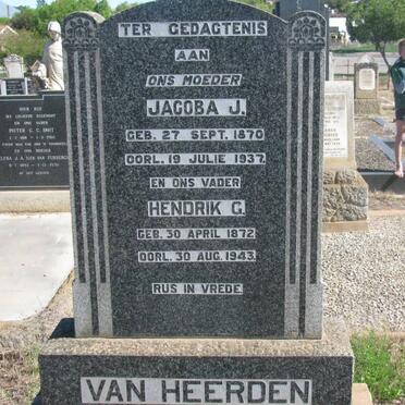 HEERDEN Hendrik G., van 1872-1943 &amp; Jacoba J. 1870-1937