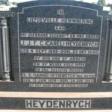 HEYDENRYCH J.J.F.C. 1868-1940 &amp; S.S. KOTZE 1879-1942 