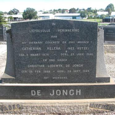 JONGH Christian Lodewyk, de 1868-1959 &amp; Catherina Helena KOTZE 1876-1948