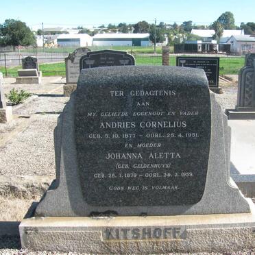 KITSHOFF Andries Cornelius 1877-1951 &amp; Johanna Aletta GELDENHUYS 1879-1959