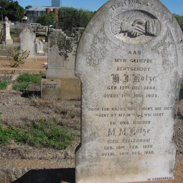 KOTZE H.J. 1844-1903 &amp; M.M. KELLERMAN 1855-1930