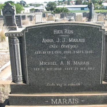 MARAIS Michiel A.N. 1894-1962 &amp; Anna J.J. COETZEE 1900-1940