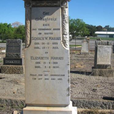 MARAIS Schalk W. 1899-1933 &amp; Elizabeth 1901-1934