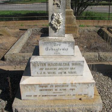 WAHL Hester Magdalena 1910-1926 