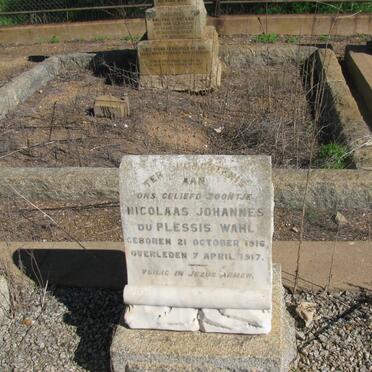WAHL Nicolaas Johannes Du Plessis 1916-1917