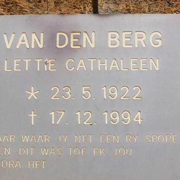 BERG Lettie Cathaleen, van den 1922-1994