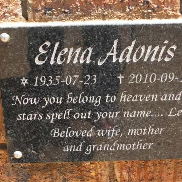 ADONIS Elena 1935-2010