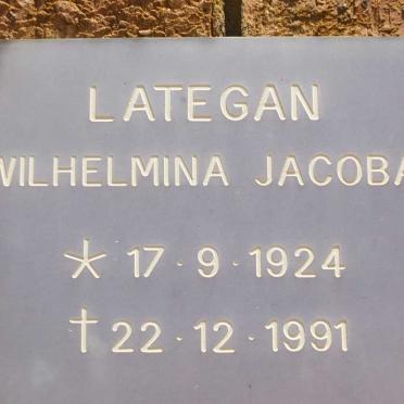 LATEGAN Wilhelmina Jacoba 1924-1991