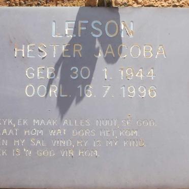 LEFSON Hester Jacoba 1944-1996